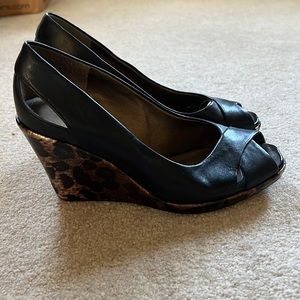 Wedges with fun leopard heel.